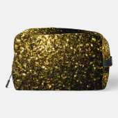 Donkergouden faux glitter schittert toilettasje (Achterkant)