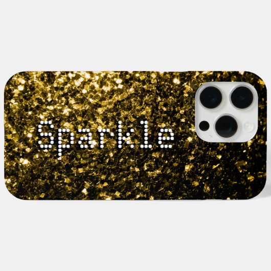 Donkergouden faux glitters sprankelen Jouw tekst Case-Mate iPhone Case (Achterkant (horizontaal))