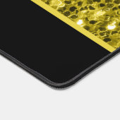 Donkergouden glitter fonkelt en zwart Custom name Bureaumat (Hoek)