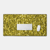 Donkergouden glitter sprankelt bling bureaumat (Keyboard & Muis)