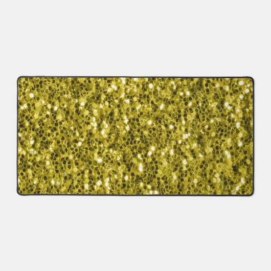 Donkergouden glitter sprankelt bling bureaumat (Voorkant)
