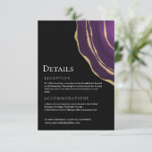 Donkergouden paarse agaat informatiekaartje (Staand voorkant)