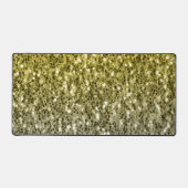 Donkergouden zilveren faux glitter sprankelt bling bureaumat (Voorkant)