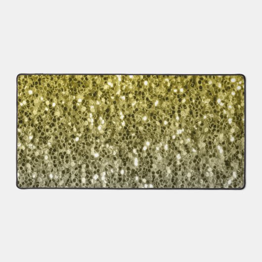 Donkergouden zilveren faux glitter sprankelt bling bureaumat (Voorkant)