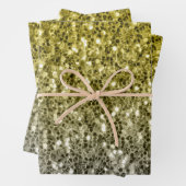 Donkergouden zilveren faux glitter sprankelt bling inpakpapier vel (In situ)