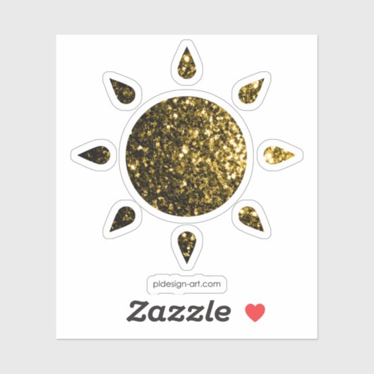 Donkergoudgele bruinvissen Zon Sticker (Vel)