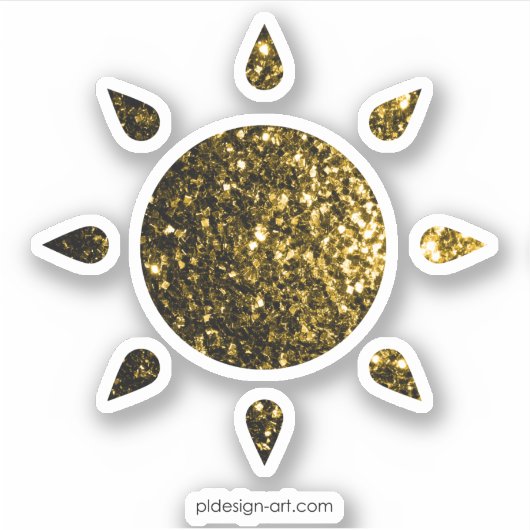 Donkergoudgele bruinvissen Zon Sticker (Voorkant)