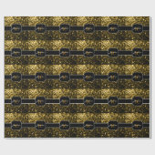 Donkergoudgele faux glitter sparkles 16 cadeaupapier (Vlak)