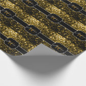 Donkergoudgele faux glitter sparkles 16 cadeaupapier (Hoek)