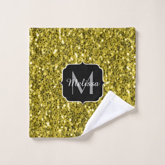 Donkergoudgele nevel bad handdoek (Wasdoekje)