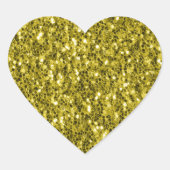 Donkergoudgele nevel hart sticker (Voorkant)
