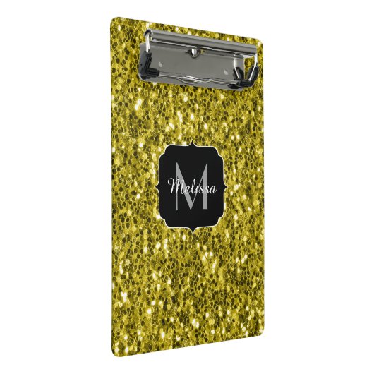 Donkergoudgele nevel mini klembord (Schuin)