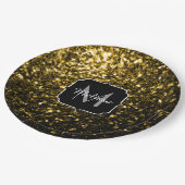 Donkergoudgele nevel papieren bordje (Gekanteld)