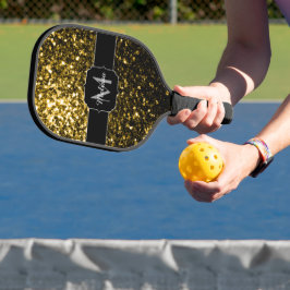 Donkergoudgele nevel pickleball paddle