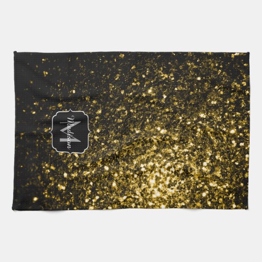 Donkergoudgele nevel theedoek (Horizontaal)