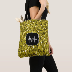 Donkergoudgele nevel tote bag