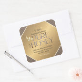 Donkergoudhoning Etiket gepelde honingdruppel en b (Envelop)