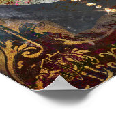 Donkergoudmysticks met schitterende maan poster (Hoek)