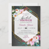 Donkergoudtropische bridale doucheuitnodiging kaart (Voorkant)