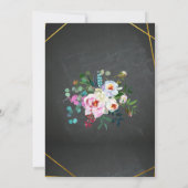 Donkergoudtropische bridale doucheuitnodiging kaart (Achterkant)