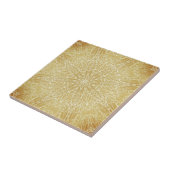 Donkergoudwitte geometrische sterren tegeltje (Zijkant)