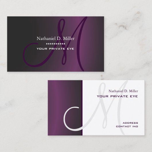 Donkergradiënt Paars/DIY Visitekaartje (Voorkant / Achterkant)