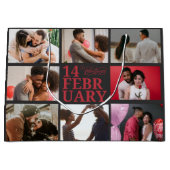 Donkergrijs | Aangepaste fotoHappy Valentijnsdag Groot Cadeauzakje (Voorkant)