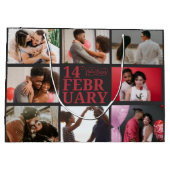 Donkergrijs | Aangepaste fotoHappy Valentijnsdag Groot Cadeauzakje (Achterkant)
