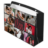 Donkergrijs | Aangepaste fotoHappy Valentijnsdag Groot Cadeauzakje (Achterkant Gekanteld)