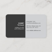 Donkergrijs Auto Detailing, Auto Reparatie Visitekaartje (Achterkant)