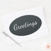 Donkergrijs Azure Ovale Sticker (Envelop)