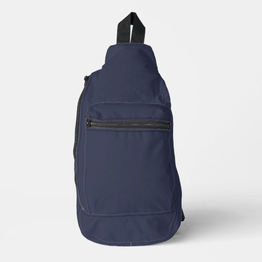 Donkergrijs Blauw Aangepast Gepersonaliseerd Sling Bag (Voorkant)