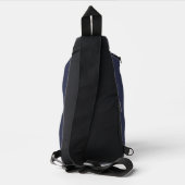 Donkergrijs Blauw Aangepast Gepersonaliseerd Sling Bag (Achterkant)
