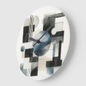 Donkergrijs Blauw Beige Zwart Abstract Kunstpatroo Grote Klok (Hoek)