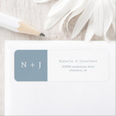 Donkergrijs blauw minimalistische bruidegom initia etiket (Insitu)