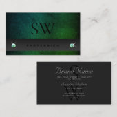Donkergrijs Blauwgroen groen verlooppatroon en mon Visitekaartje (Voorkant / Achterkant)