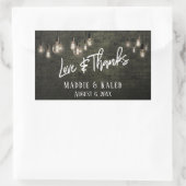 Donkergrijs Bricks Edison Lights Liefde & Bedankt Rechthoekige Sticker (Tas)