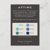 Donkergrijs bruiloft kleding kleur palet informatiekaartje (Voorkant)