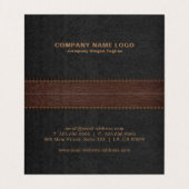 Donkergrijs & bruin gestikt faux leer visitekaartje (Binnenkant ongevouwen)