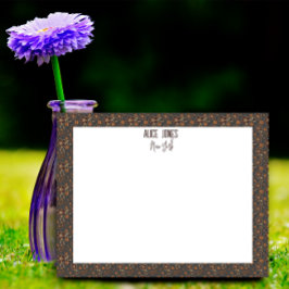 Donkergrijs bruin patroon natuurlijke bloem notitieblok