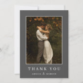 Donkergrijs Budget Trouwkoppels Douche Foto Bedankkaart (Voorkant)