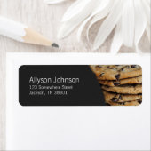 Donkergrijs & Chocolade Chip Cookies Adresetikette Etiket (Insitu)