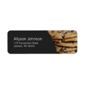 Donkergrijs & Chocolade Chip Cookies Adresetikette Etiket (Voorkant)