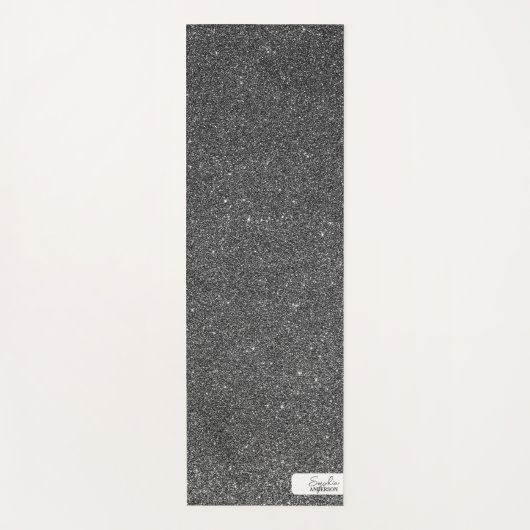 Donkergrijs Close-up Glitter met Jouw naam Yoga Ma Yogamat (Voorkant)