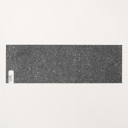 Donkergrijs Close-up Glitter met Jouw naam Yoga Ma Yogamat (Voorkant (horizontaal))