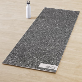 Donkergrijs Close-up Glitter met Jouw naam Yoga Ma Yogamat