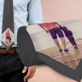 Donkergrijs Custom Photo Stropdas