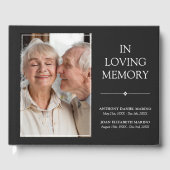 Donkergrijs dubbel gedenkteken in liefdevolle heri gastenboek (Voorkant)