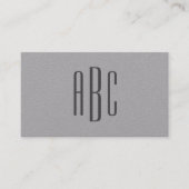 Donkergrijs Eenvoudig drieletterig monogram Visitekaartje (Voorkant)
