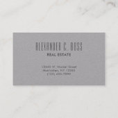 Donkergrijs Eenvoudig drieletterig monogram Visitekaartje (Achterkant)